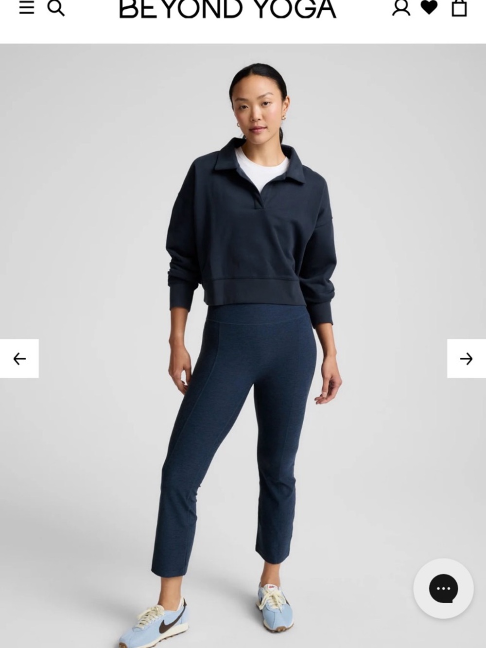 Beyond Yoga Navy High-Rise Cropped Flare Leggings
